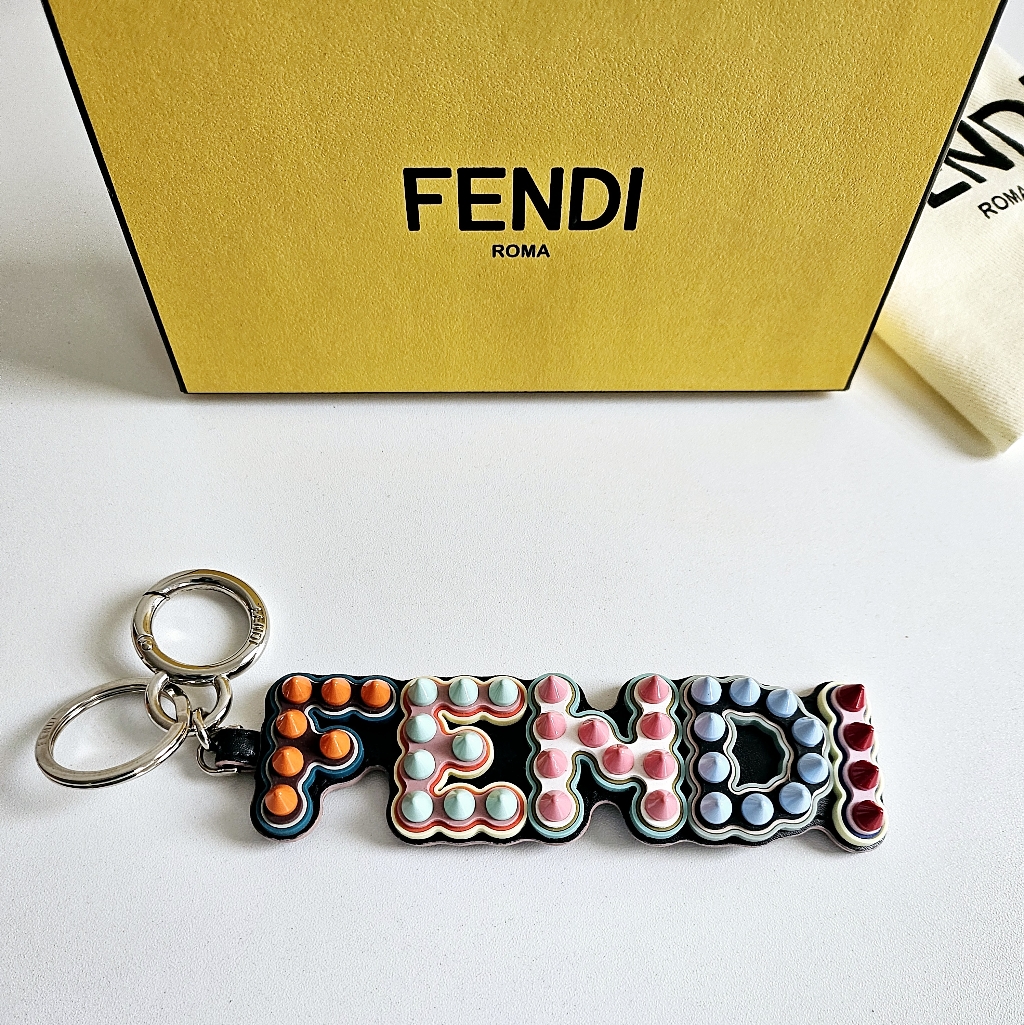 Fendi Multicolor Studded Bag Charm/Key Ring